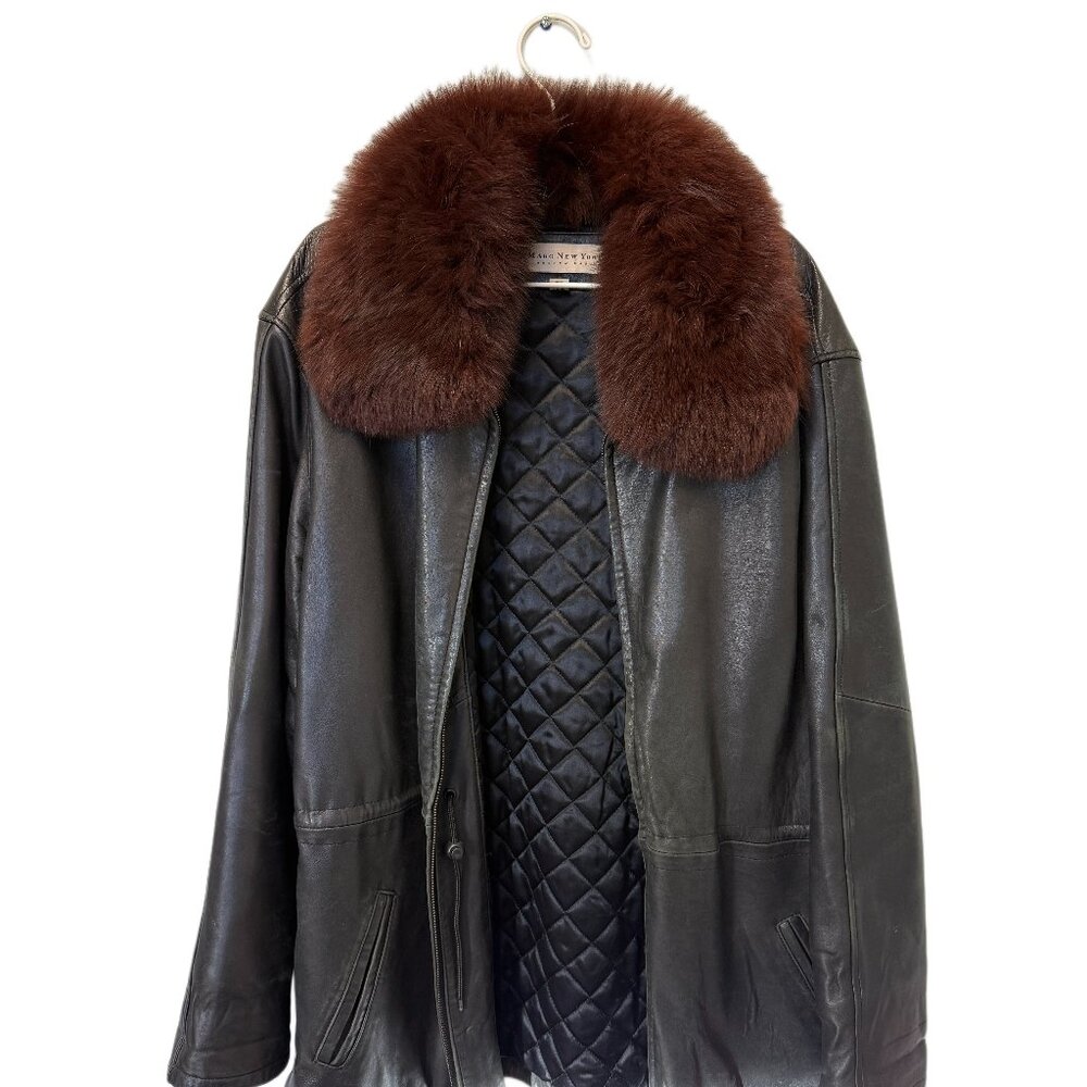 *SOLD* Vintage Leather + Fur Jacket